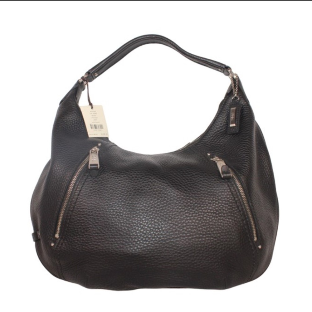 Cole Haan Black Pebbled Leather Shoulder Hobo